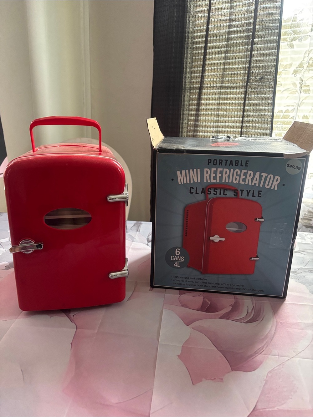 Portable Red Mini Refrigerator - Classic Style